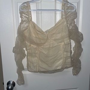 Off white laced ruffled top